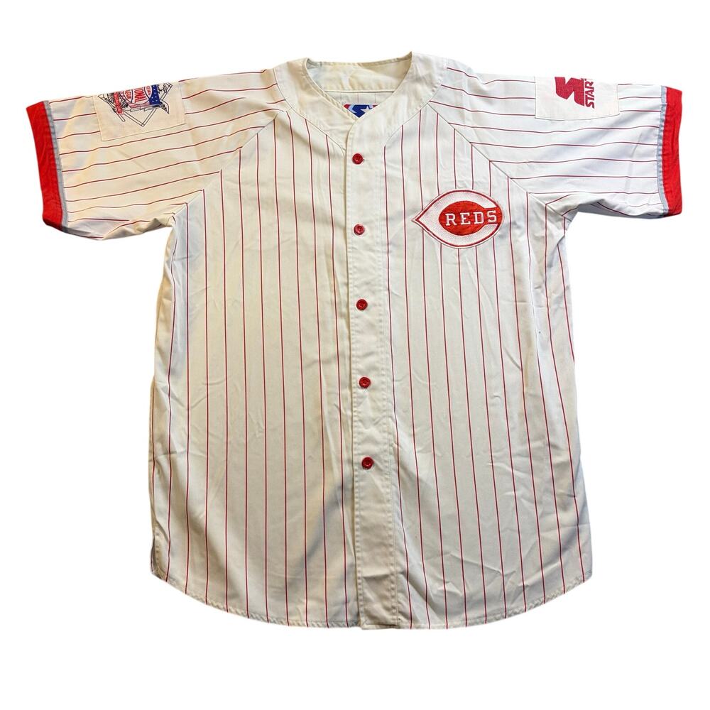 Vintage Cincinnati Reds Pinstripe Starter Jersey Men's XL White Red Baseball